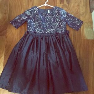 Girls Cherokee Blue and Silver Formal Dress